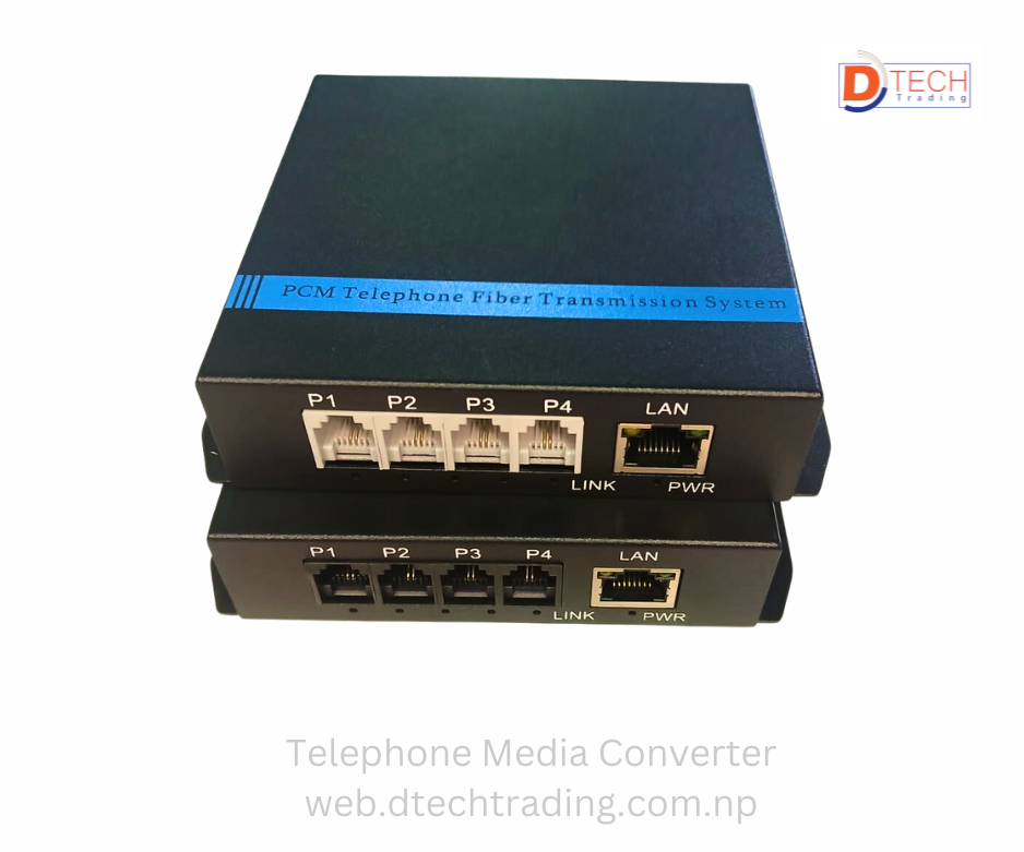 Telephone Media Converter 4 Channel Single Fiber SC